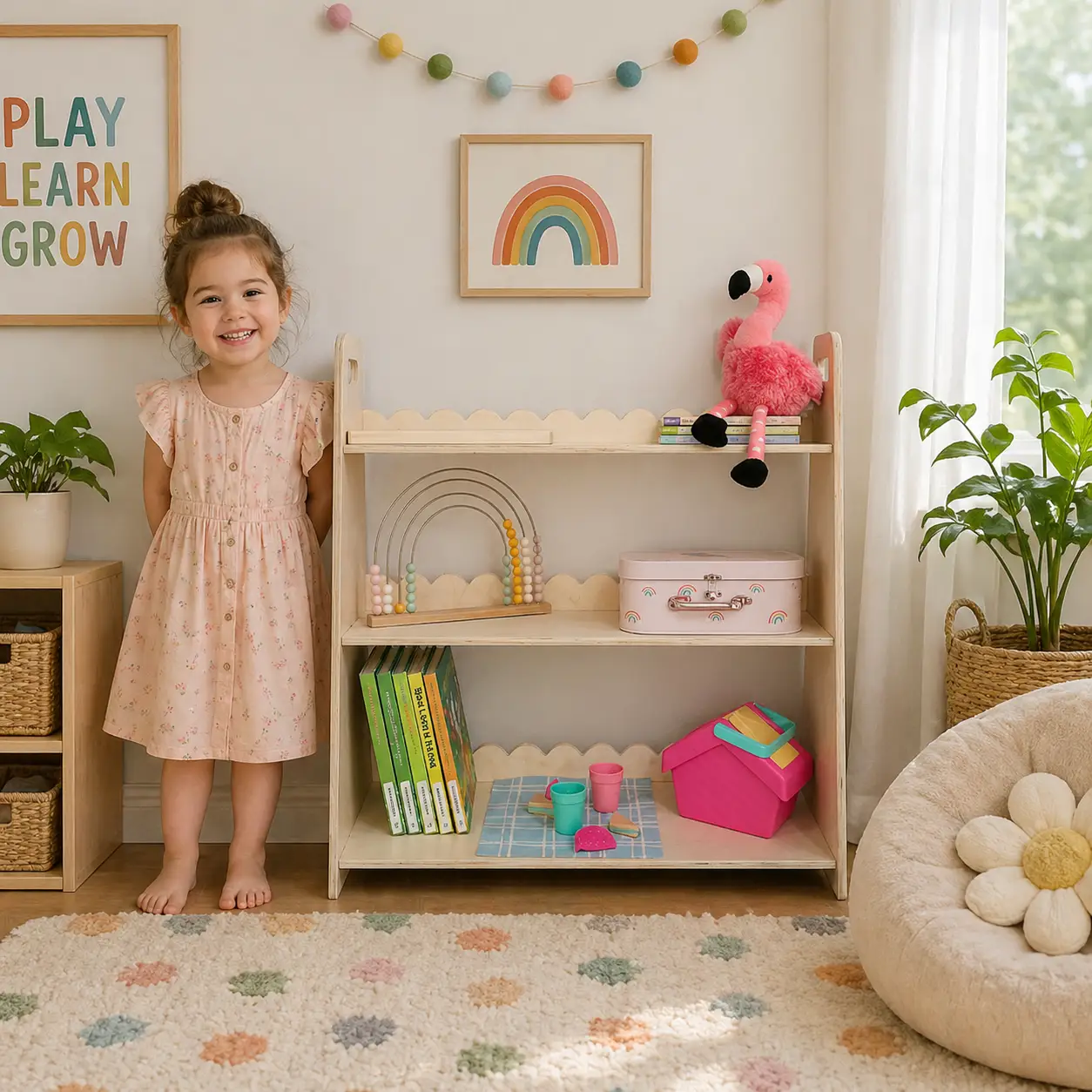 RAY- Scalloped Toy Shelf - Bush Acres