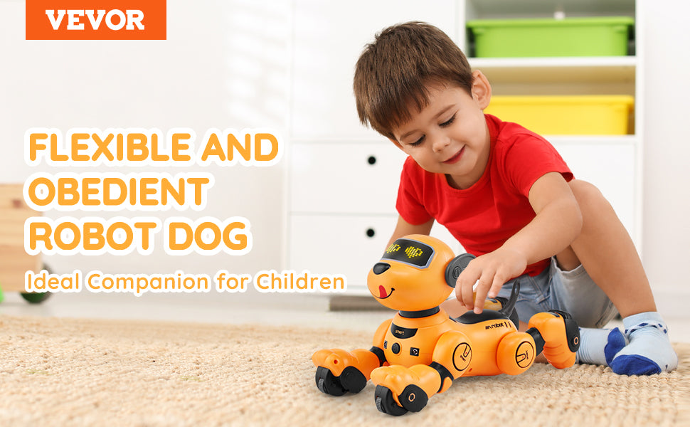 RC VEVOR Interactive Programmable Robotic Dog Toy for Kids - Singing, Dancing, and Remote Control Fun for Ages 3+