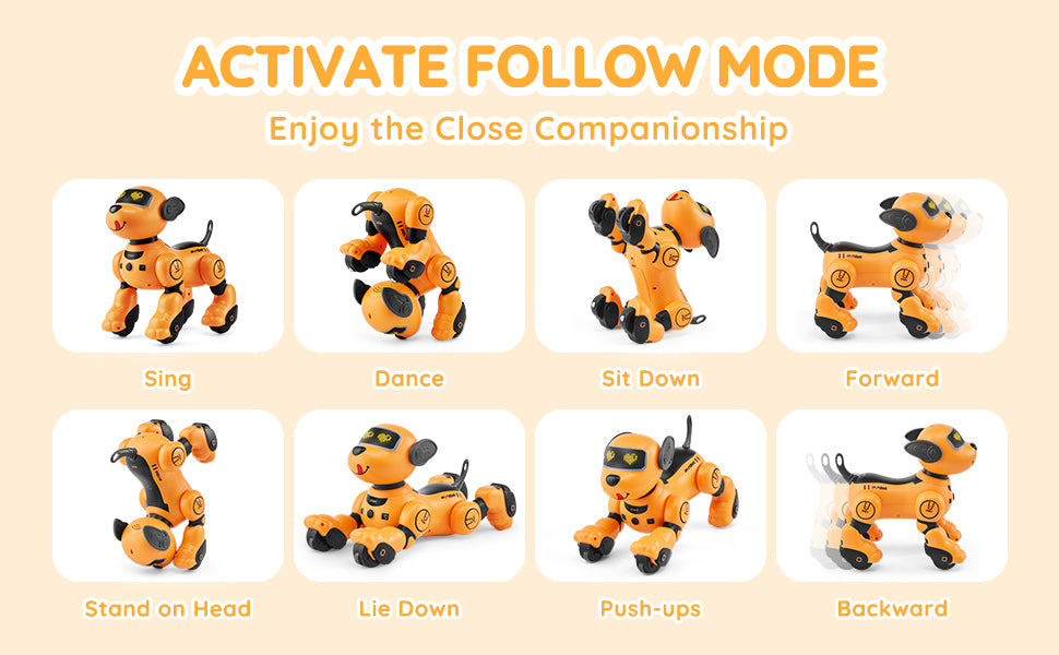 RC VEVOR Interactive Programmable Robotic Dog Toy for Kids - Singing, Dancing, and Remote Control Fun for Ages 3+