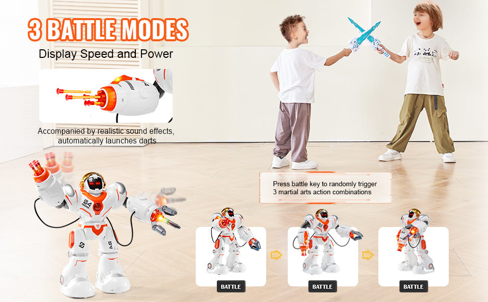 RC VEVOR Interactive Remote Control Battle Robot for Kids - Programmable Dancing and Walking Toy with Bullets