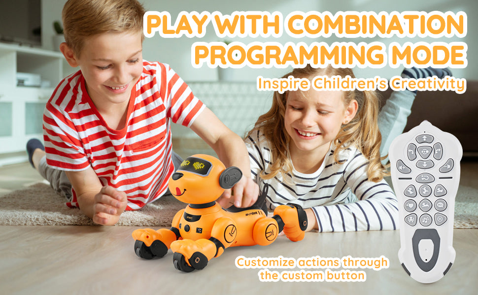 RC VEVOR Interactive Programmable Robotic Dog Toy for Kids - Singing, Dancing, and Remote Control Fun for Ages 3+