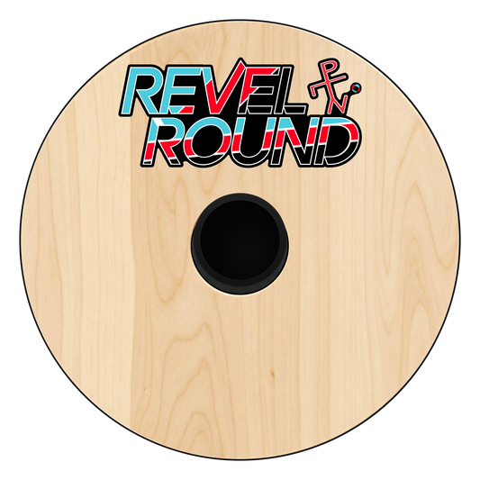 Revel Round Game Set | Natural Wood | Weather Resistant | Red Blue