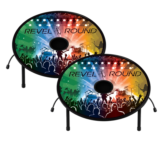 Revel Round Game Set | Built In LED Lights | Heavy Duty Targets | Backyard Use