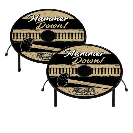 Lawn Game Set | Distressed Texture | Weather Resistant | Hammer Down Edition