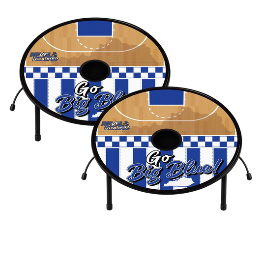 Lawn Game Set | Kentucky Court Layout | Blue White Trim | College Sports Fans
