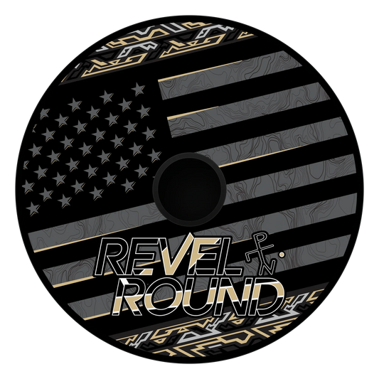 Round Game Set | Black Gold Design | Patriotic Graphic | Outdoor Use