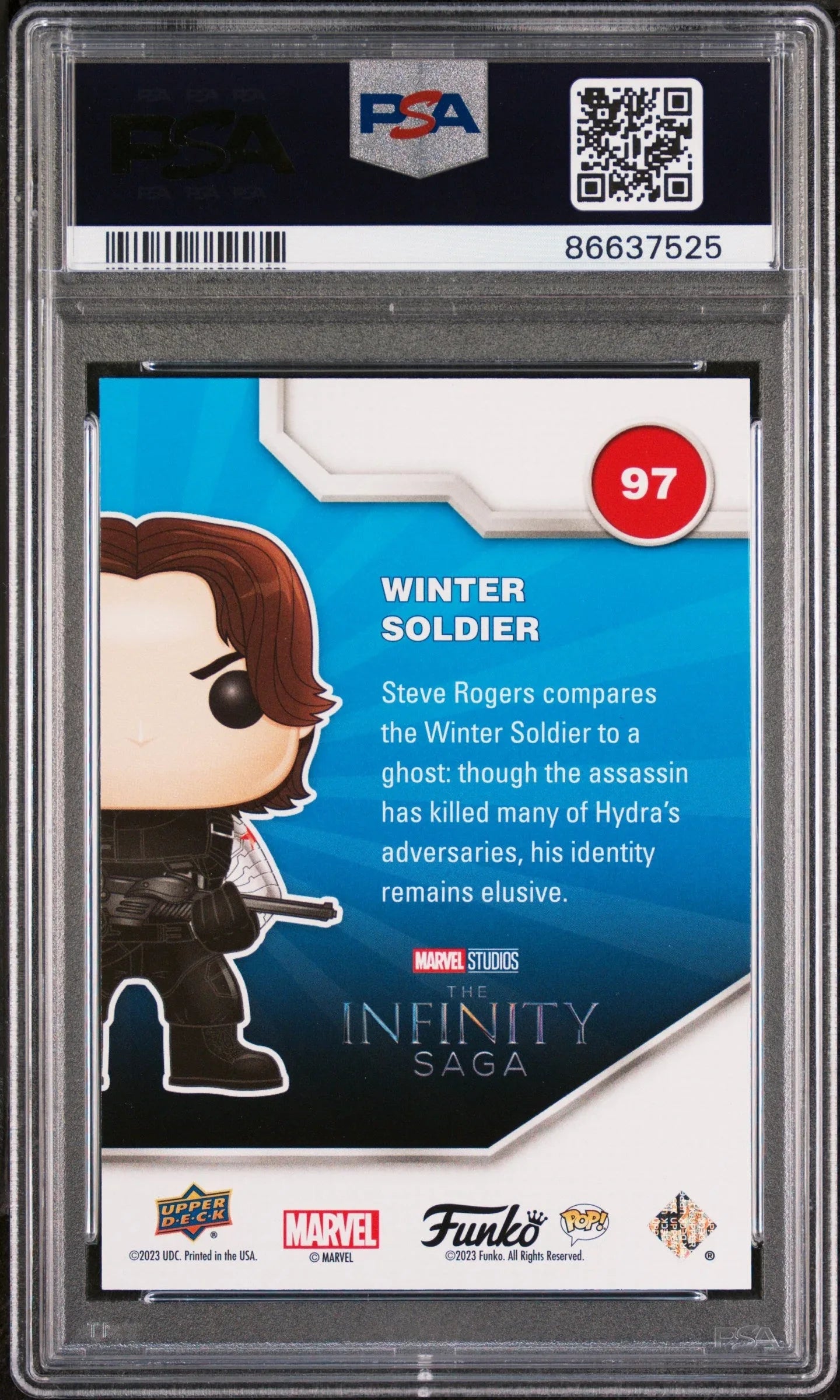 2023 UPPER DECK FUNKO POP MARVEL WINTER SOLDIER CONFETTI BOMB #97 PSA 10 - ToylandEU