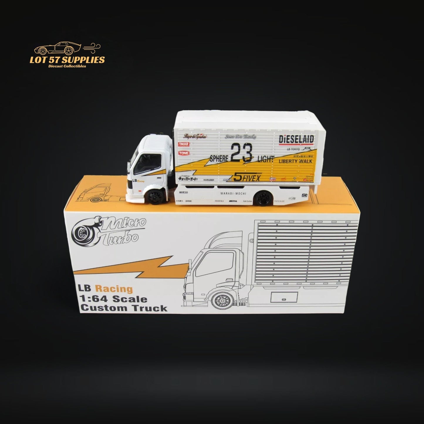 Diecast MicroTurbo HINO 300 Custom Truck LBWK Silhouette Lighting #23 1:64