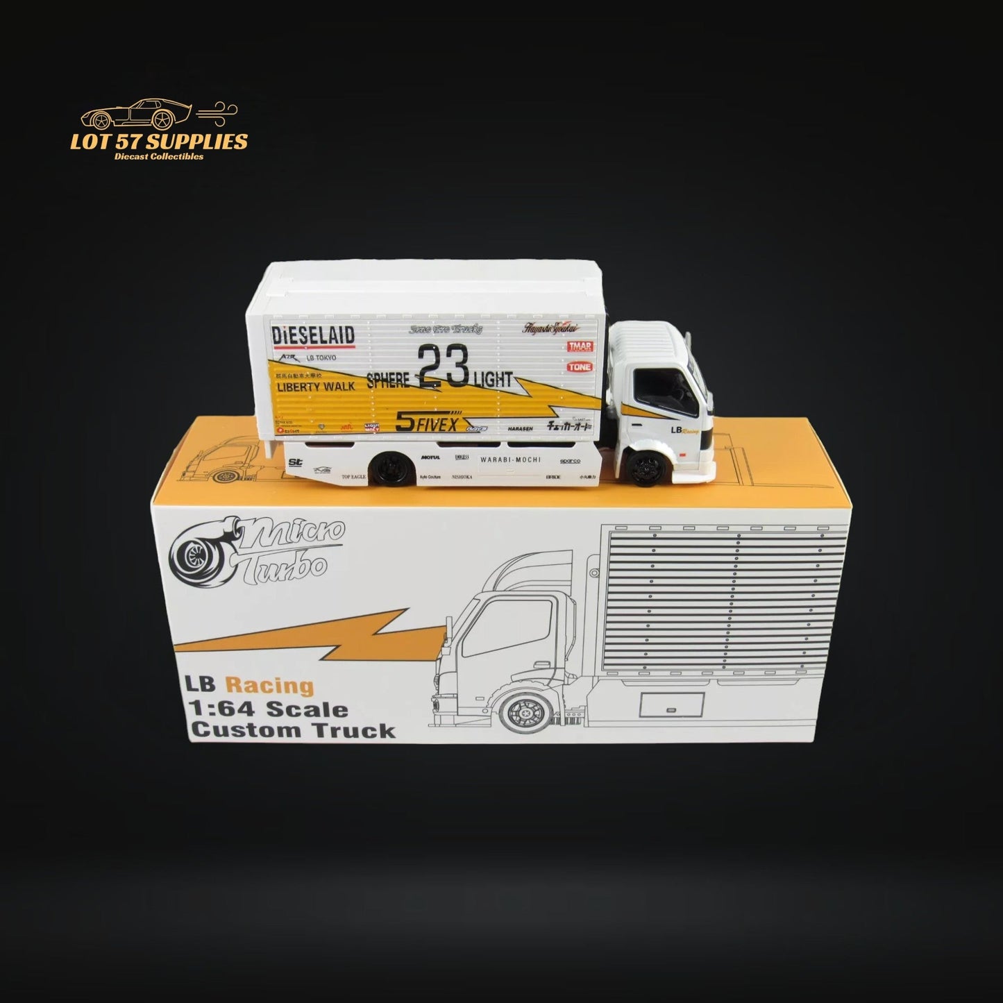 Diecast MicroTurbo HINO 300 Custom Truck LBWK Silhouette Lighting #23 1:64