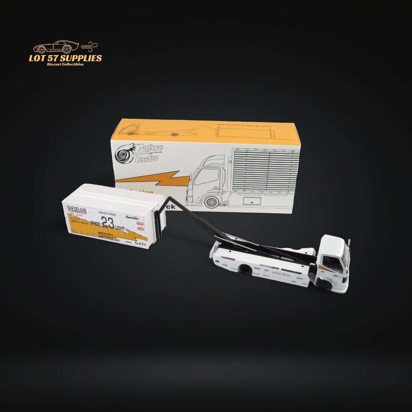 Diecast MicroTurbo HINO 300 Custom Truck LBWK Silhouette Lighting #23 1:64