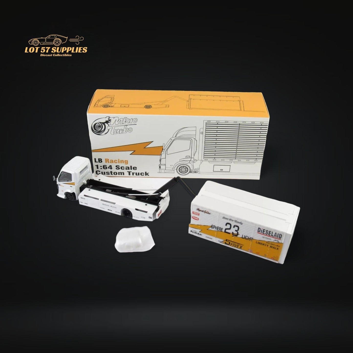 Diecast MicroTurbo HINO 300 Custom Truck LBWK Silhouette Lighting #23 1:64