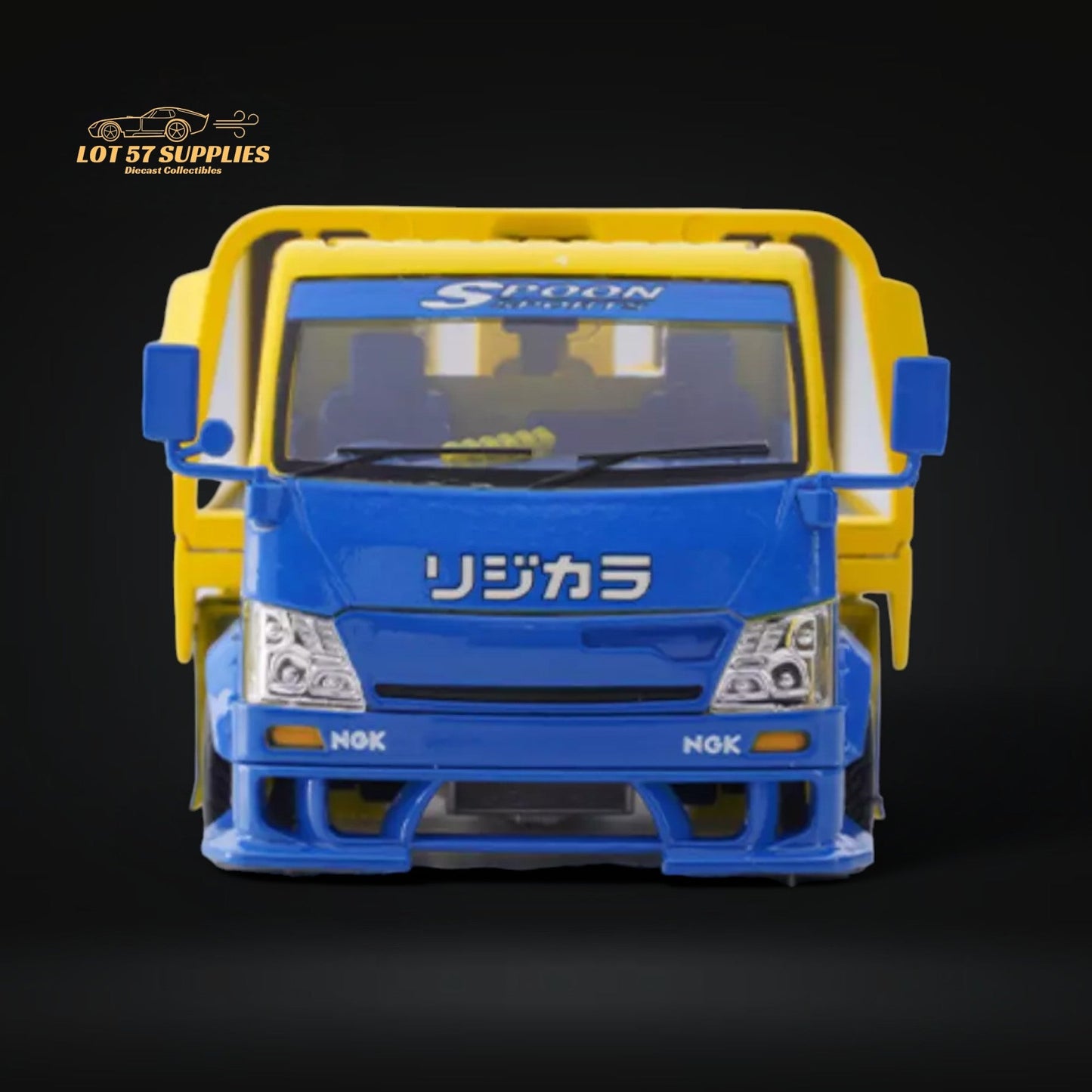 Diecast MicroTurbo HINO 300 Custom Flatbed Tow Truck Spoon Livery 1:64