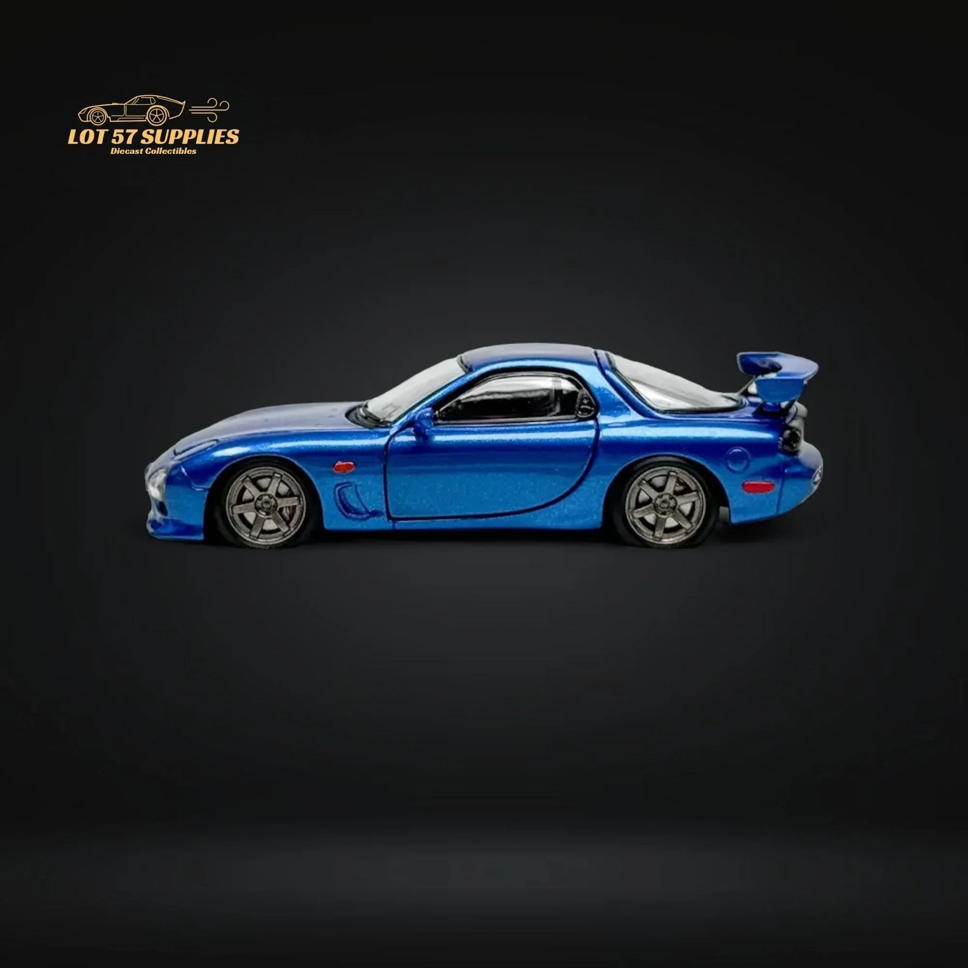 PGM Mazda RX-7 FD3S Metallic Blue Fully Openeable Luxury Base 1:64 - ToylandEU