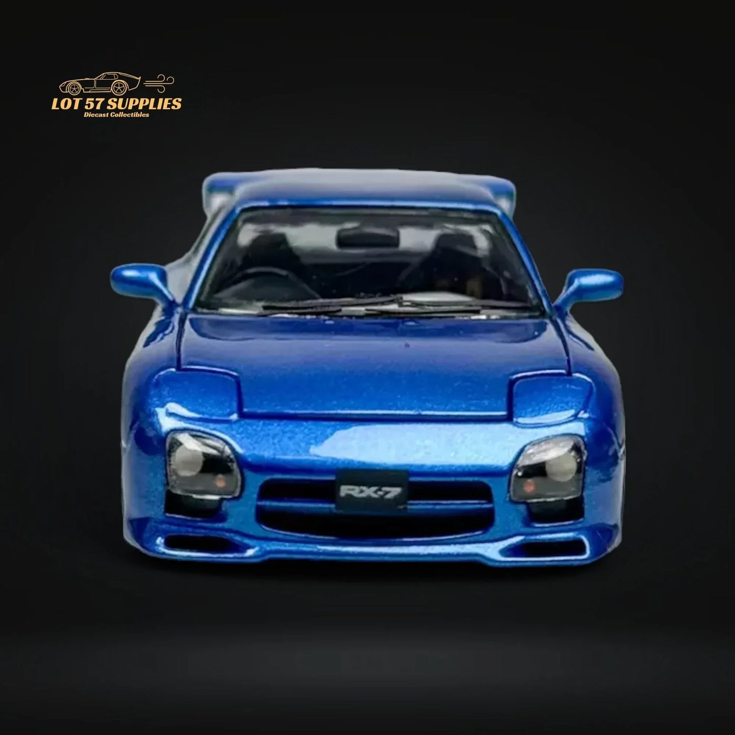 PGM Mazda RX-7 FD3S Metallic Blue Fully Openeable Luxury Base 1:64 - ToylandEU