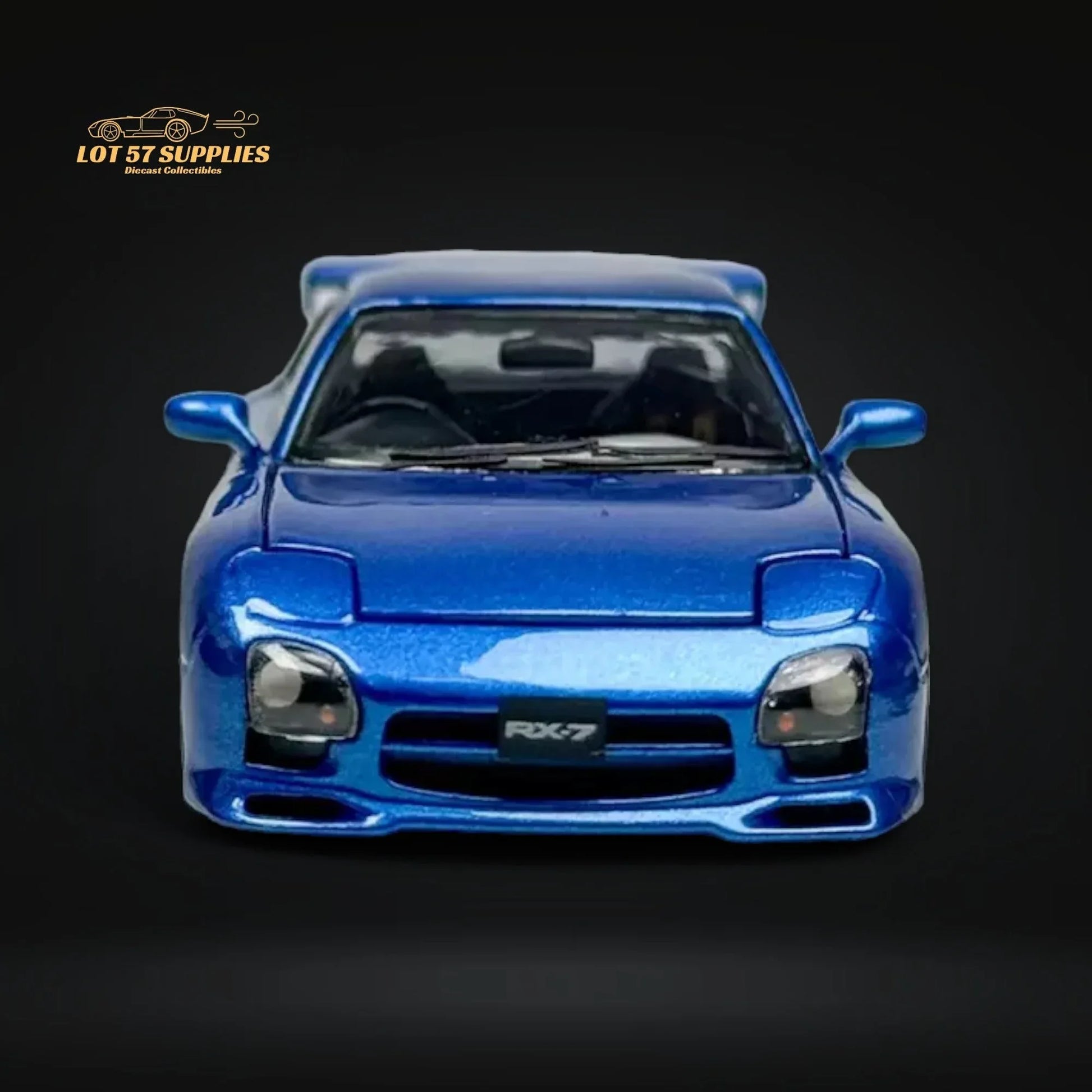 PGM Mazda RX-7 FD3S Metallic Blue Fully Openeable Luxury Base 1:64 - ToylandEU