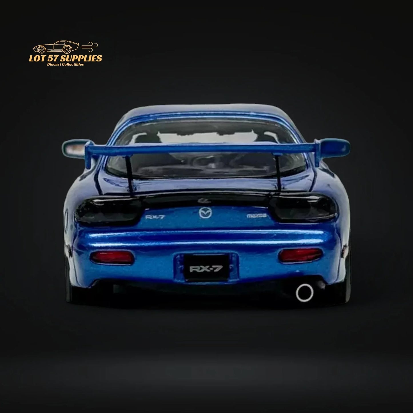 PGM Mazda RX-7 FD3S Metallic Blue Fully Openeable Luxury Base 1:64 - ToylandEU