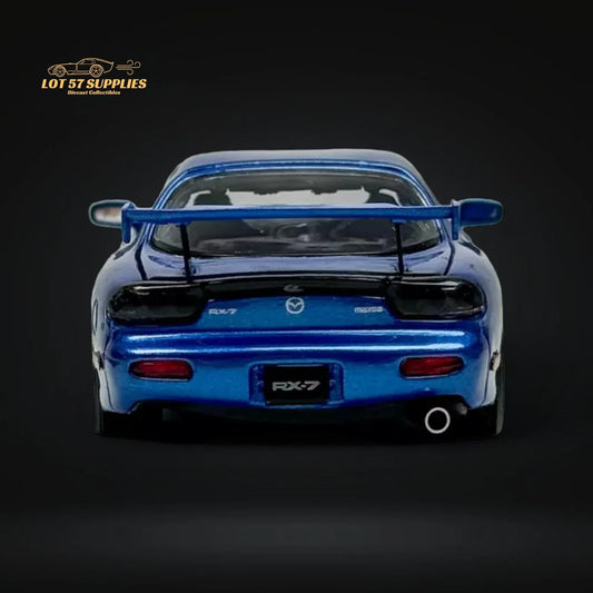 PGM Mazda RX-7 FD3S Metallic Blue Fully Openeable Luxury Base 1:64 - ToylandEU