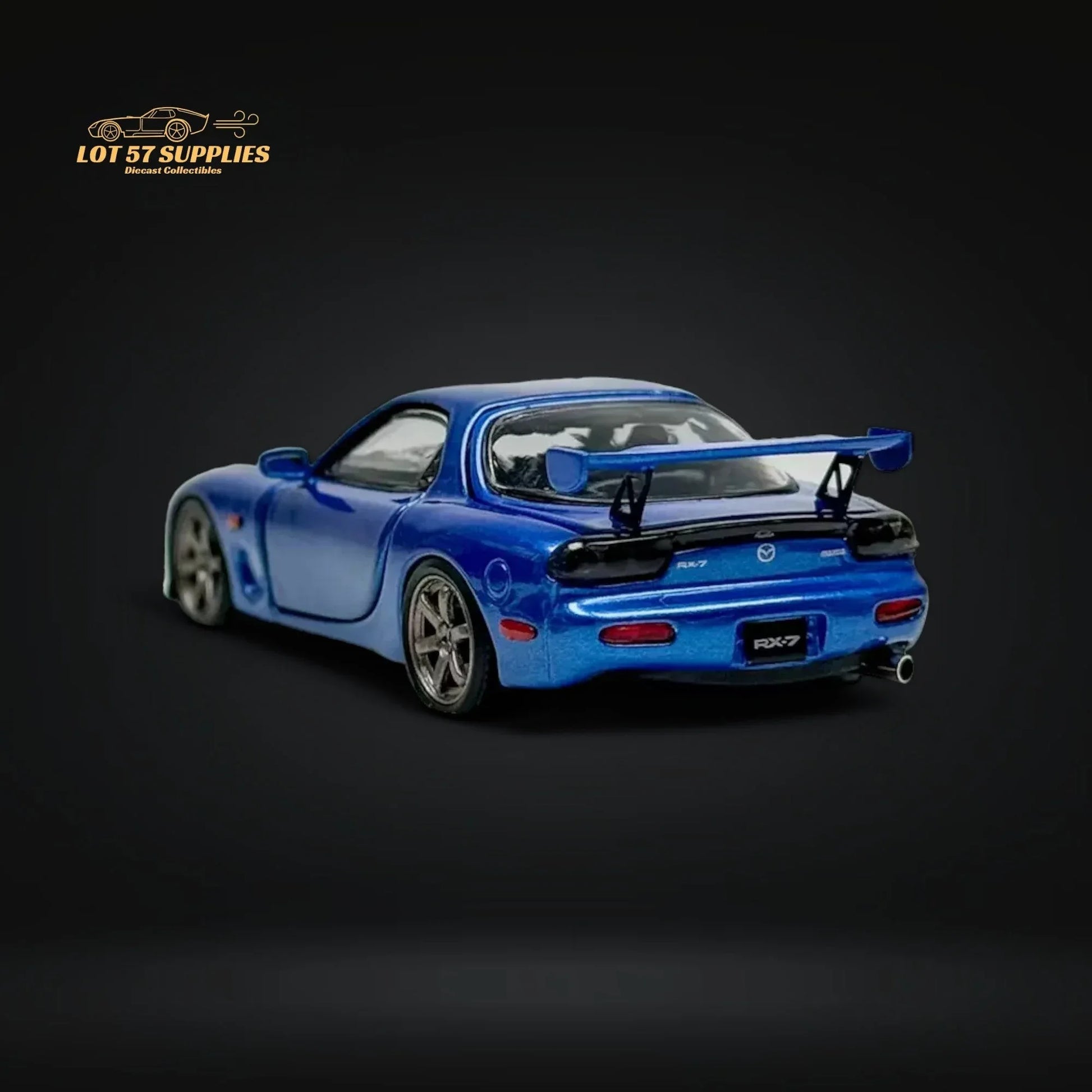 PGM Mazda RX-7 FD3S Metallic Blue Fully Openeable Luxury Base 1:64 - ToylandEU
