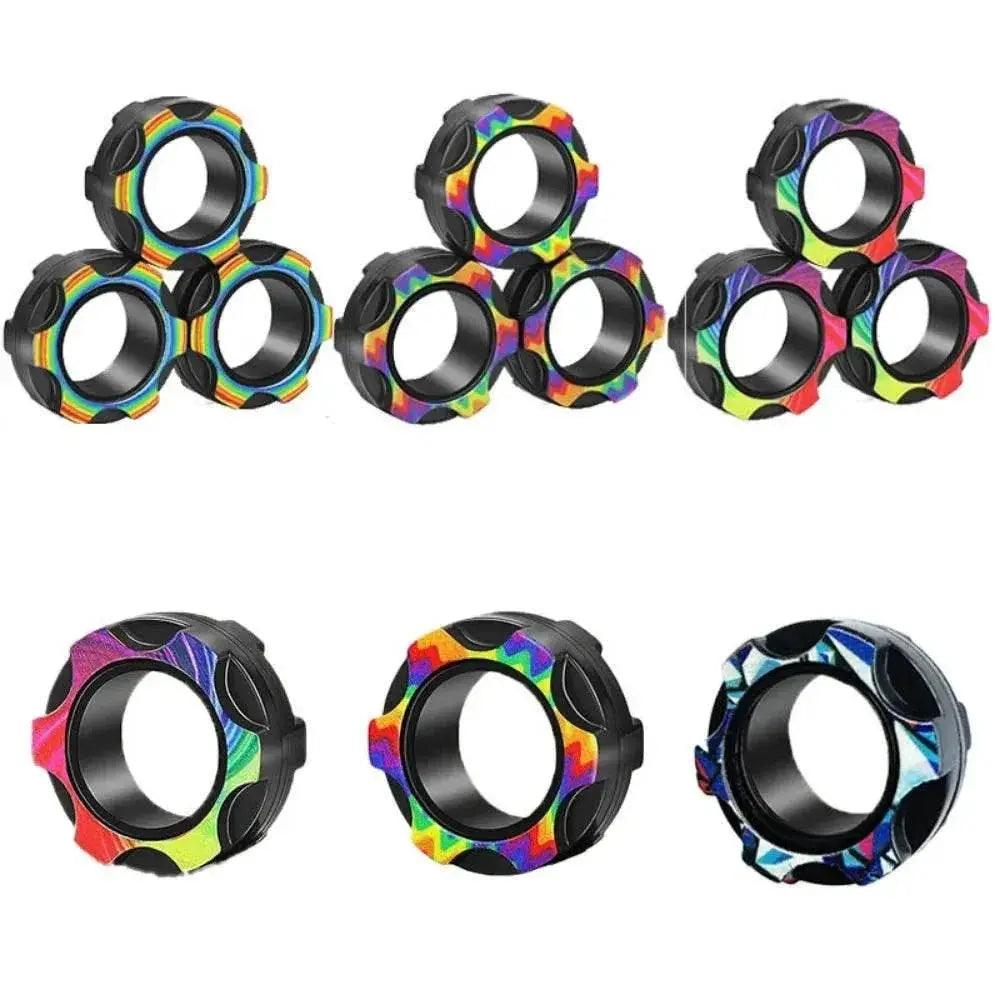  sell well 3pc stress reduction magnetic ring toy, color ring toy, ADHD anxiety relief stress reduction ring Holiday gift -  ToylandEU™