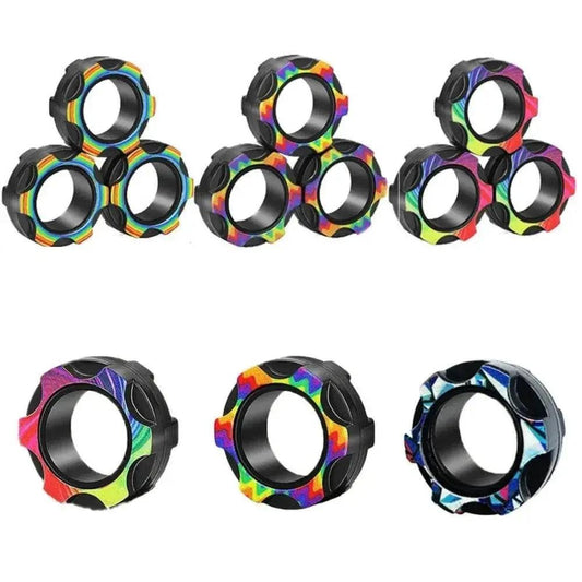 sell well 3pc stress reduction magnetic ring toy, color ring toy, ADHD anxiety relief stress reduction ring Holiday gift -  ToylandEU™