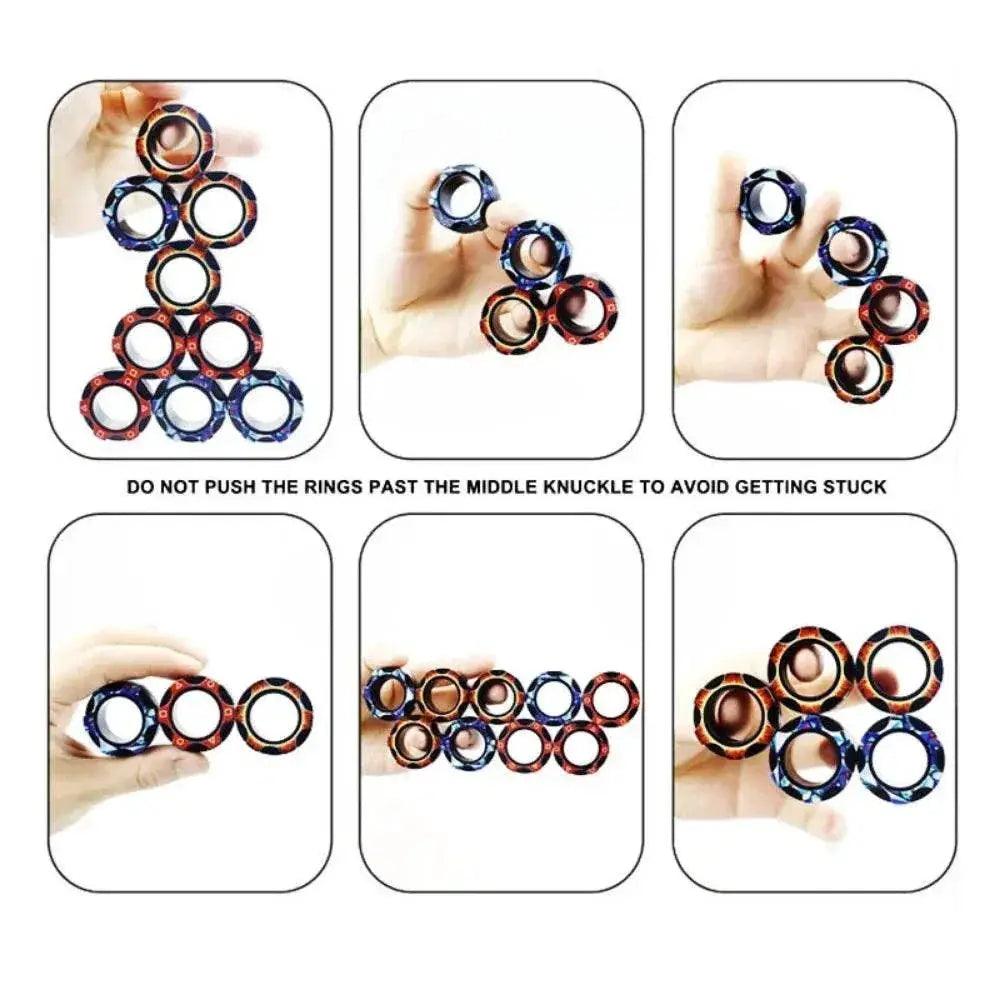  sell well 3pc stress reduction magnetic ring toy, color ring toy, ADHD anxiety relief stress reduction ring Holiday gift -  ToylandEU™