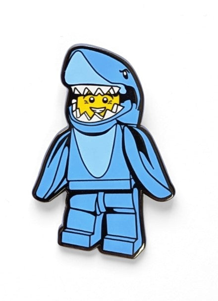 LEGO® Minifigure Enamel Button | Shark Suit Guy | Snap Button | Ages 6+
