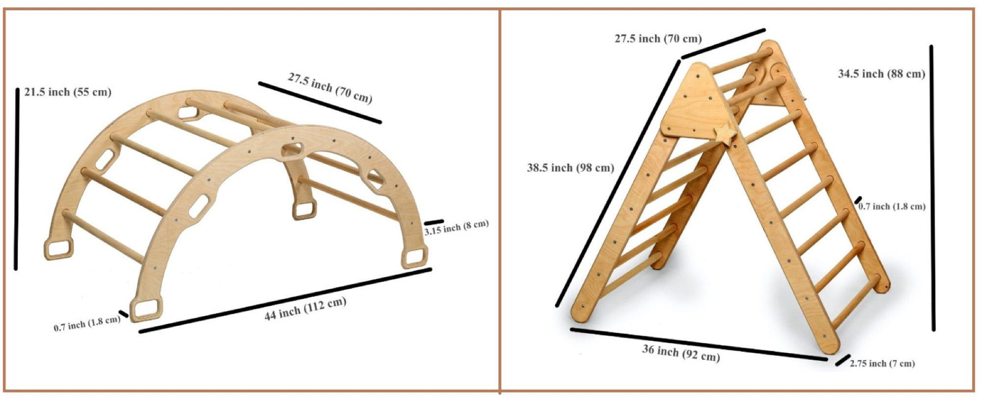 Montessori Wooden Climbing and Rocking Toy Set with XL Pillow - ToylandEU