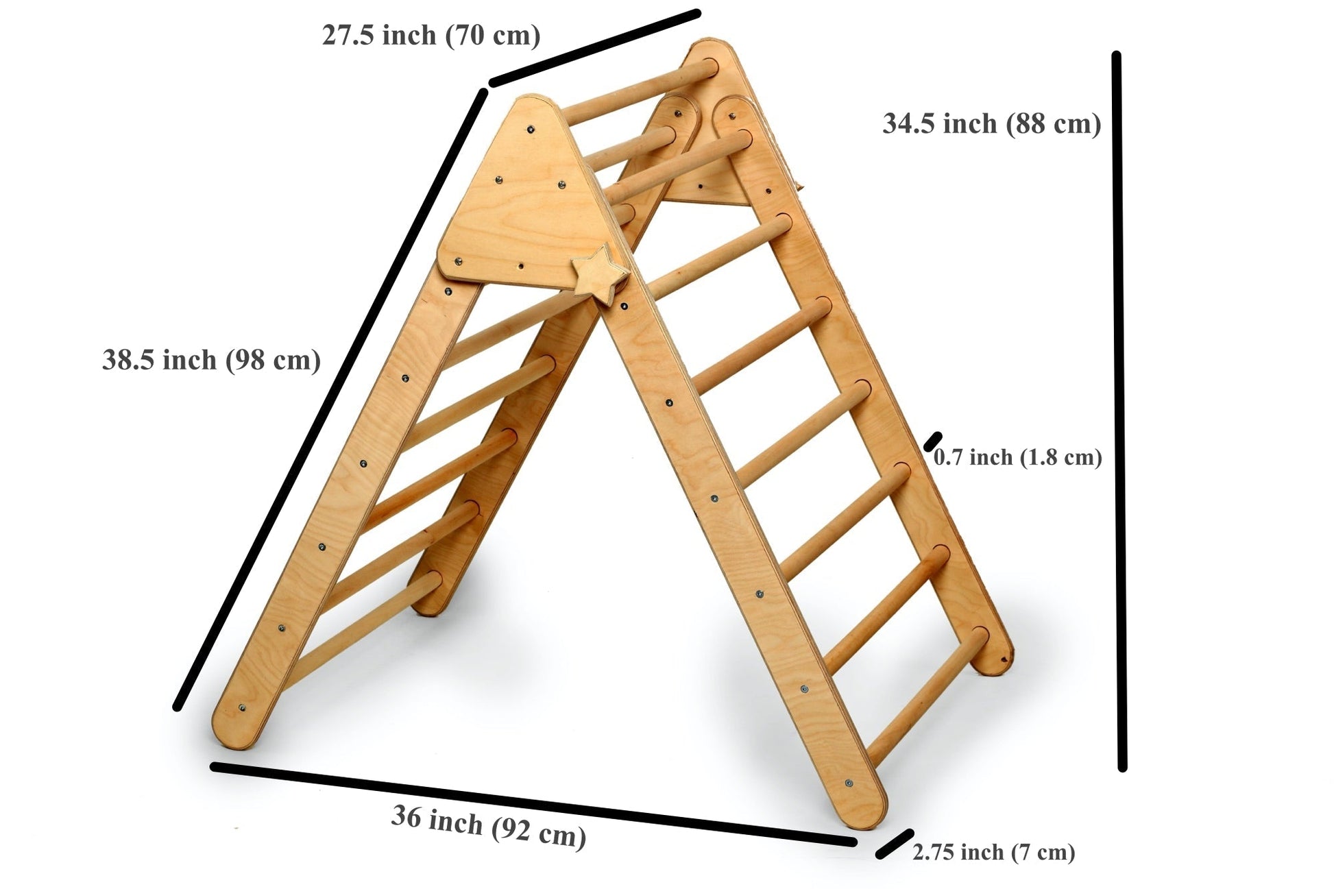 Foldable Climbing Triangle with Ramp and Rockwall/Side Slide - ToylandEU
