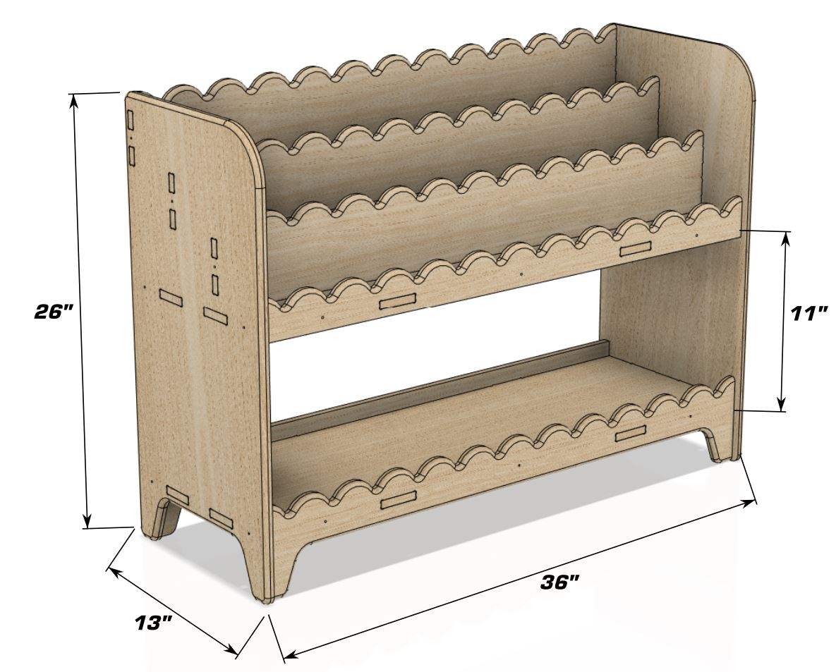 Scalloped Bookshelf | Half Inch Baltic Birch | Pre Sanded | DIY Home Decor