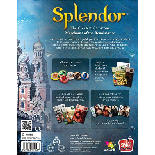 Splendor Board Game | Two To Four Players | Ages Eleven Plus | Family Strategy Game