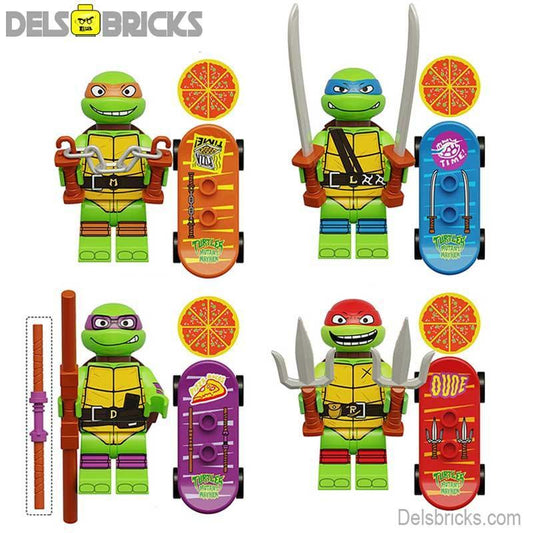 Teenage Mutant Ninja Turtles Mutant Mayhem set of 4 Lego Minifigures Custom Toys 2 - ToylandEU