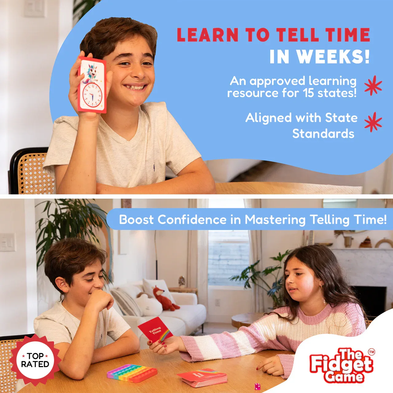 Telling Time Card Pack - The Fidget Games