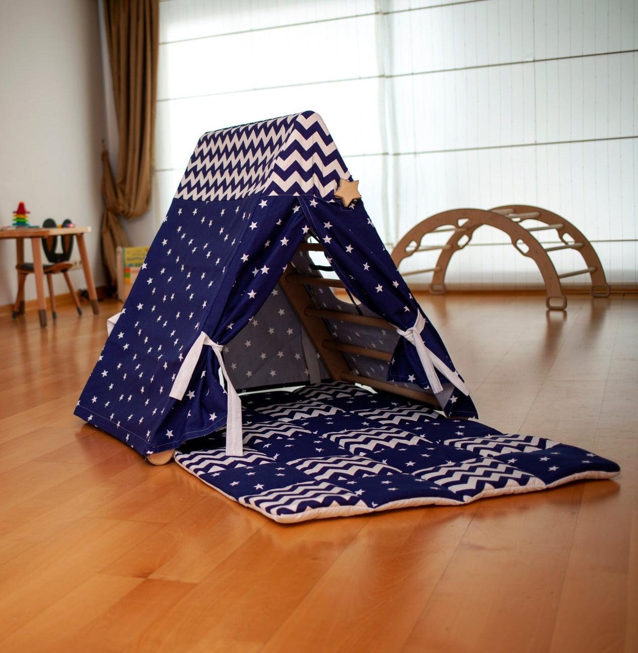 Tent Cover and Play Mat Set for Climbing Triangle - Montessori Toy for Developing Motor Skills and Coordination - ToylandEU