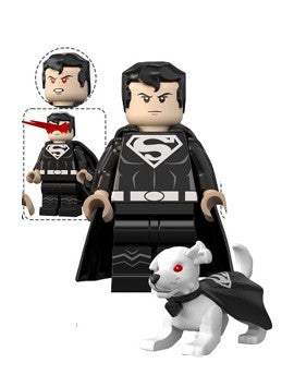 Superman in Black Duo | Custom Minifigure | ABS Plastic