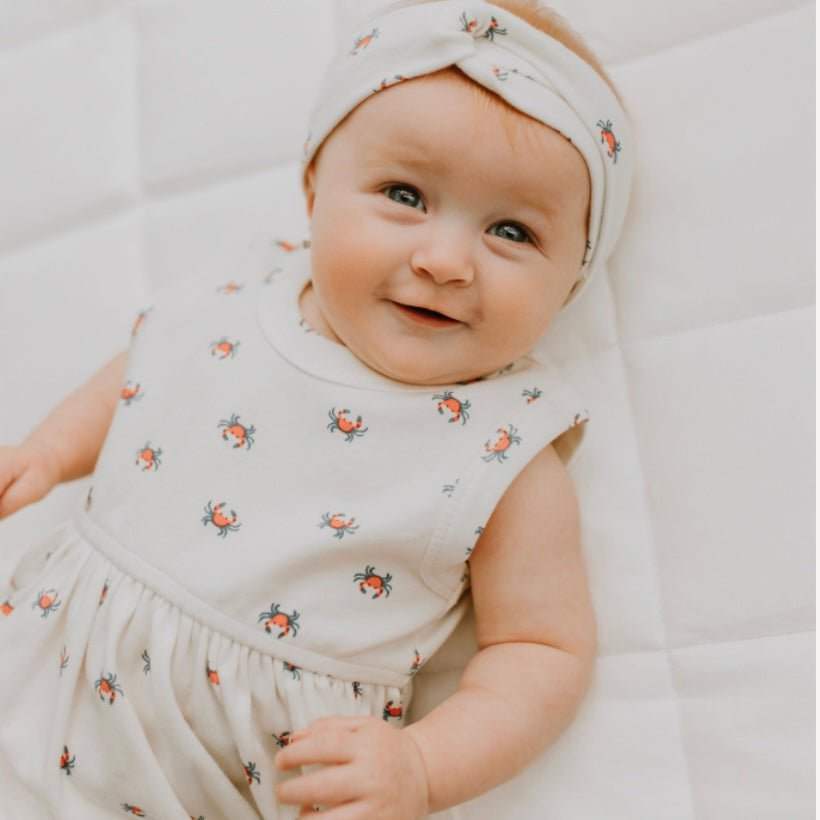 Girls Tank Twirl Dress | Pure Organic Cotton | Crab Print | Toddler Summer