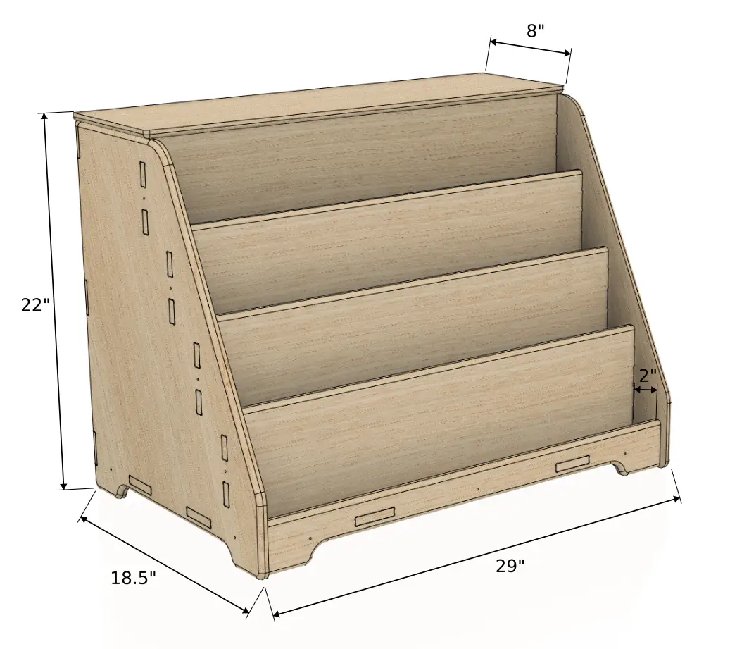 TOMIBOY- Bookshelf with Hidden Storage - Bush Acres