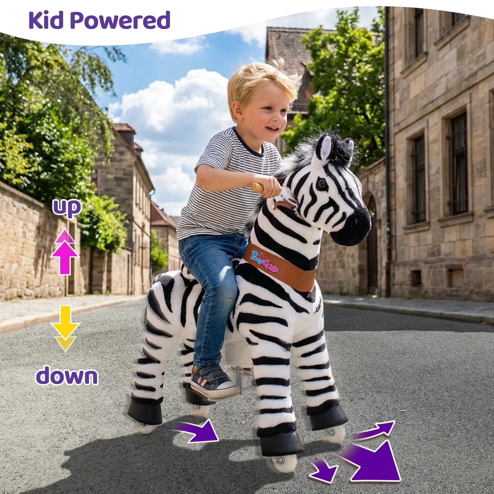 Model U® Zebra Ride-On Toy Age 4–7 - PonyCycle, Inc.