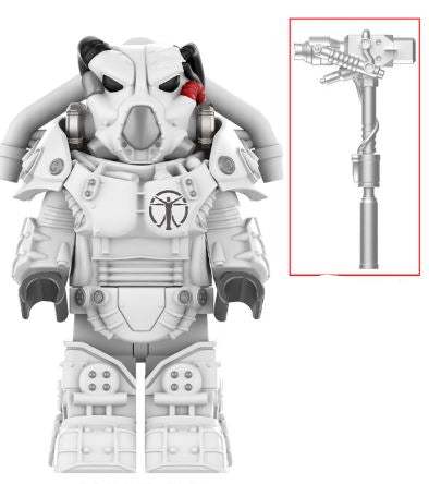 Fallout X-01 Power Armor White | Advanced Wasteland Suit | Custom Minifigure