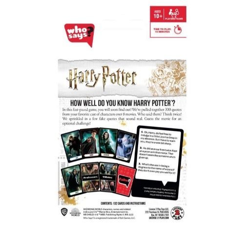 Harry Potter Card Game Who Said It Quotes Edition Deluxe