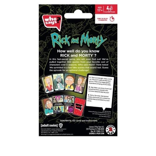 Rick and Morty Card Game Who Said It Edition Deluxe
