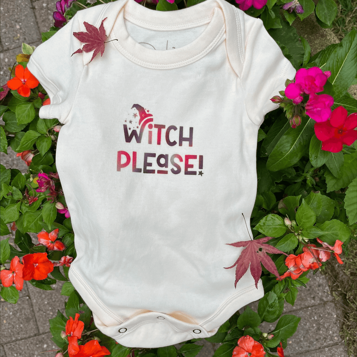 Graphic Bodysuit | Organic Cotton | Easy Snaps | Baby Witch Design